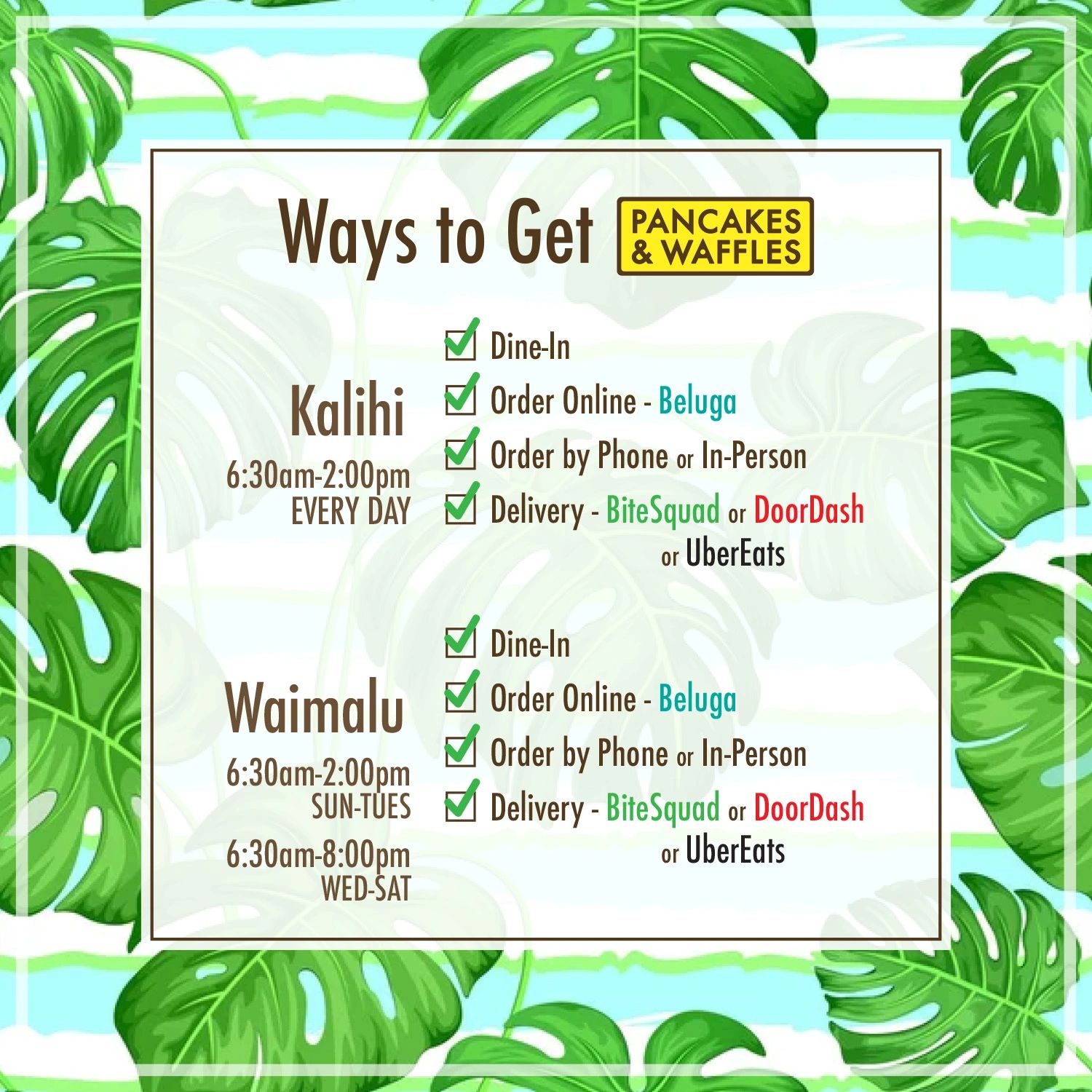 Pancakes and Waffles Hawaii